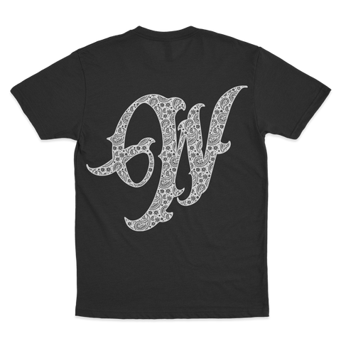 Paisley: White On Black - T Shirt