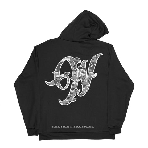 Digi Camo: Gray On Black - Hoodie